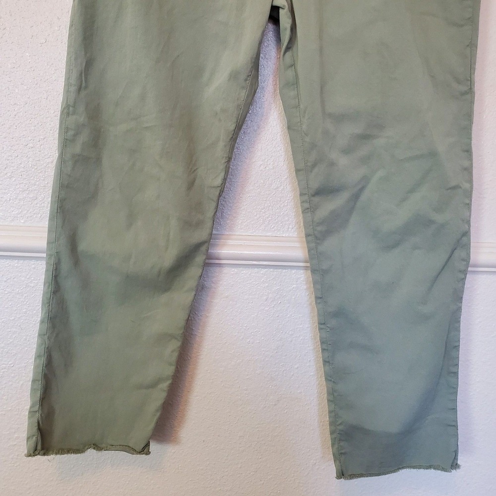 Frank & Eileen Wicklow Italian Cotton Chino Pants Green Size 6 Cropped Raw Hem - Picture 7 of 16